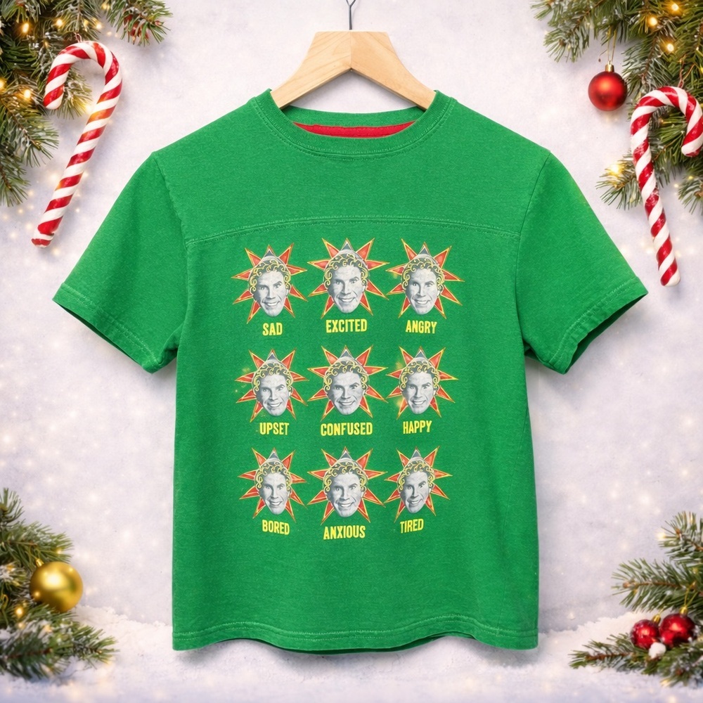 ELF Green Emotion Faces Kids T-Shirt